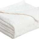 TOONOW Fleece Blanket Fuzzy Plush Throw Blanket 50" x 60", Super Soft Fluffy Bed Blanket Geometric Pattern Comfy Microfiber Flannel Blankets for Couch, Bed, Sofa, Cream White