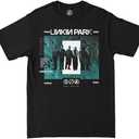 Linkin Park Unisex-Adult Zero Official Merch Teal Photo T-Shirt, M