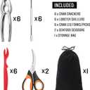 20-Pack Crab Crackers and Tools Set,Seafood Boil Party Supplies Includes 6 Crab Crackers, 6 Lobster Shellers, 6 Crab Leg Forks/Picks and 2 Seafood Scissors & Black Storage Bag - Nut Cracker Set