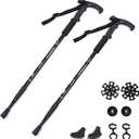 ThreeH Walking Sticks Lightweight Trekking Poles T Anti-Slip Handle Design Adjustable Walking Cane for Travel Hiking Climbing Senior Men Women (black)