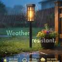 PASAMIC 24" Solar Pathway Lights Outdoor, 8 Pack Bright Garden Light with Auto On/Off, IP65 Solar Lights Outdoor Waterproof, Garden Landscape Lighting for Yard, Patio, Walkway, Driveway (Black, BlackGlass)