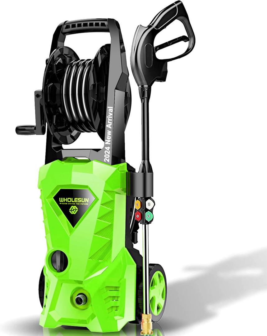 4500PSI Electric Pressure Washer 2.8GPM Power Washer 1600W High Pressure Cleaner Machine with 4 Nozzles Foam Cannon Powerwasher for Home use, 2-Year Limited (Green)