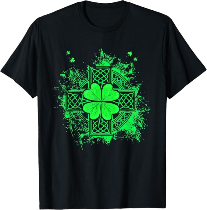 Celtic Knot Irish Shamrock Three Leaf Clover St Patricks Day T-Shirt, Size XL