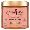SheaMoisture Define & Shine Styling Gel + Flaxseed Coconut&Hibiscus Hydrates,Holds Your Style All Day Infused With Glycerin,Coconut Oil an Invigorating Sweet Scent ParabenFree Frizz Control Gel 15OZ