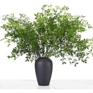 6 Pcs Artificial Greenery Stems 43.4 Inch Oversized Faux Nandina Plant Branches for Spring Wedding Shop Garden Office Home Indoor Outdoor Decor Fake Plastic Greens Tree for Vase Bouquets