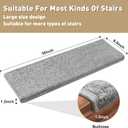PURE ERA Bullnose Carpet Stair Treads Set Tape Free Non-Slip Indoor Stair Protectors Pet Friendly Rugs Covers Soft Skid Resistant Washable Reusable 9.5" x 30"(14 Pieces,Light Gray)