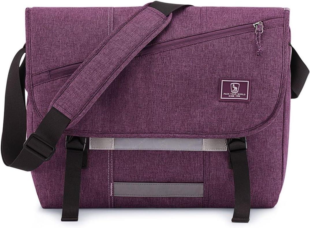 OIWAS Messenger Bag for Women, 15.6 Inch Laptop Crossbody Bags Men Casual Satchel Shoulder Bag College Travel Office Briefcase (Purple)