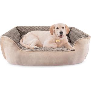 JOEJOY Rectangle Dog Bed for Large Medium Small Dogs - Washable Orthopedic Sofa Bed, Soft Breathable Puppy & Pet Cuddler, Durable Calming Dog Bed with Anti-Slip Bottom, Multiple Sizes, Beige (L(30"x 24"x 9"))