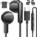 USB C Headphones for iPhone 17 Pro Max Air 15 16 Pro Max Galaxy S25 Ultra Type C Wired Earbuds with Microphone Noise Isolation Stereo in Ear USB C Earphones Wired for Samsung S24 S23 Ultra Android