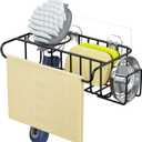 HapiRm 4 in 1 Adhesive Sponge Holder Sink Caddy, SUS304 Stainless Steel Brush Holder + Dish Cloth Hanger + Soap Rack + Sink Stopper Rack, No Drill Kitchen Sponge Caddy - Black