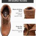 Vepose Women's Combat Ankle Boots Lace up Comfortable Short Booties Low Heel (12, Brown)