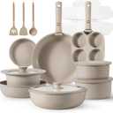 CAROTE 23pcs Detachable Handle Pots and Pans Set, Nonstick Cookware Set, Removable Handle Pots and Pans Non Stick, RV Oven Safe Cookware, Induction Kitchen Set, Taupe, Dishwasher Safe (23pcs, Taupe set)