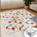 Baby Play Mat, 49 x 49 Inch Thickened Play Mat Perfect for Use Baby Playpen, Foldable Baby Playmat for Floor, Portable Activity PlayMats for Babies and Toddlers, Super Soft&Warm, Machine-wash