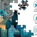 Blue Flower Puzzles for Adults 1000 Pieces,PICKFORU Indigo Whisper Jigsaw Puzzle, Elegant Plant Floral Vase Puzzles, Challenge for Adults Modern Aesthetic