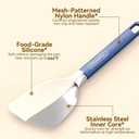 Silicone Small Spatula for Cooking Flexible Beveled Turner with Solid Inner Core and Heat Resistant Nylon Handle Ideal Spatula for Non-Stick Cookware (10 inches, Sky Blue)