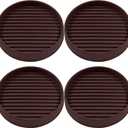 Bonsicoky 4 Pcs Non Slip Furniture Pads - 3 Inch Round Rubber Furniture Caster Cups with Anti-Sliding Floor Grip - Furniture Coasters for Couch Chair Feet - Brown