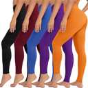 VALANDY High Waisted Leggings for Women Stretch Tummy Control Workout Running Yoga Pants Reg&Plus Size (Orange, S)