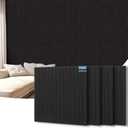 AKUMAX 4 Pack Wood Panels-3D Slat Wall Panelling for Wall-Ceiling and Sound Absorbing - Wooden Wall Panels for Living Room, Bedroom-Fire Retardant & FSC-15.5 ft²(Black Oak)