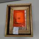 Emfogo 4x6 Picture Frame Rustic Wood Hinged Folding Triple Picture Frames Collage, Double-Sided Display Rotatable High Definition Glass Photo Frame for Home TableTop(Carbonized Black)