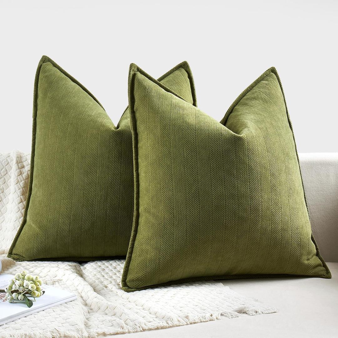 MIULEE Pack of 2 Black Decorative Pillow Covers 12x20 Inch Soft Chenille Luxurious Couch Throw Pillows Farmhouse Cushion Covers with Elegant Design for Sofa Bedroom Living Room Home Decor