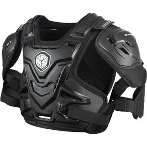 Scoyco Chest Protector Motocross, Motorcycle Armor Vest Lightweight Breathable Dirt Bike Chest and Back Protector Adjustable Protective Gear for Adult Road Racing Riding Cycling (Black)