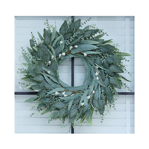 26" Eucalyptus Wreath for Front Door - Large Artificial Greenery Outdoor Wreath for Porch, Window,Farmhouse,Home,Holiday,Hanging Decor- Spring, Summer, Fall, All Seasons (Green)