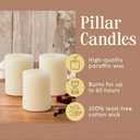 Mister Candle Dripless Vanilla Scented Ivory Pillar Candles Set of 1, Hand Made Vanilla Pillar Candles with Essential Oils for Home Decor, Premium Wax, 60 Hr Burn Time (3x4 inch)