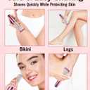 2 x 4 in 1 Bikini Body Trimmer for Women | Rechargeable & Waterproof | Grooming Kit with Body, Facial, Eyebrow and Nose Attachments | Precision Trimmer for Smooth, Painfree Hair Removal (Rosegoldwhite)