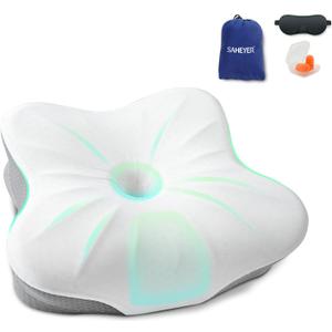 SAHEYER Memory Foam Travel Pillow, Small Camping Pillows for Sleeping, Neck Support Camping Gear Accessories - Travel Essentials for Sleeping, Backpacking Pillow, Hammock Pillow, Gray (Grey)