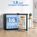 Electactic 1.6 Cu.ft Mini Fridge – Compact Reversible Door Refrigerator with Adjustable Thermostat, Ultra-Quiet Operation, Ideal for Office, Dorm, Bedroom, Apartment (Black)