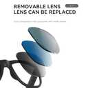 GS01 Smart Glasses Wireless Bluetooth Sunglasses, Audio Sunglasses with Speaker,Polarized Lens, Touch Control, Open Ear Music and Hands-Free Blue