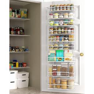 Moforoco White 9Tier Over The Door Pantry Organizer, Pantry Organization And Storage, Metal Hanging Spice Rack Shelves Door, Home & Kitchen Essentials, Laundry Room Bathroom Organization