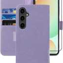 MONASAY Wallet Case Fit for Samsung Galaxy S24 FE 6.1 inch 5G,[RFID Blocking] Flip Folio Leather Cell Phone Cover with Credit Card Holder, Lavenders