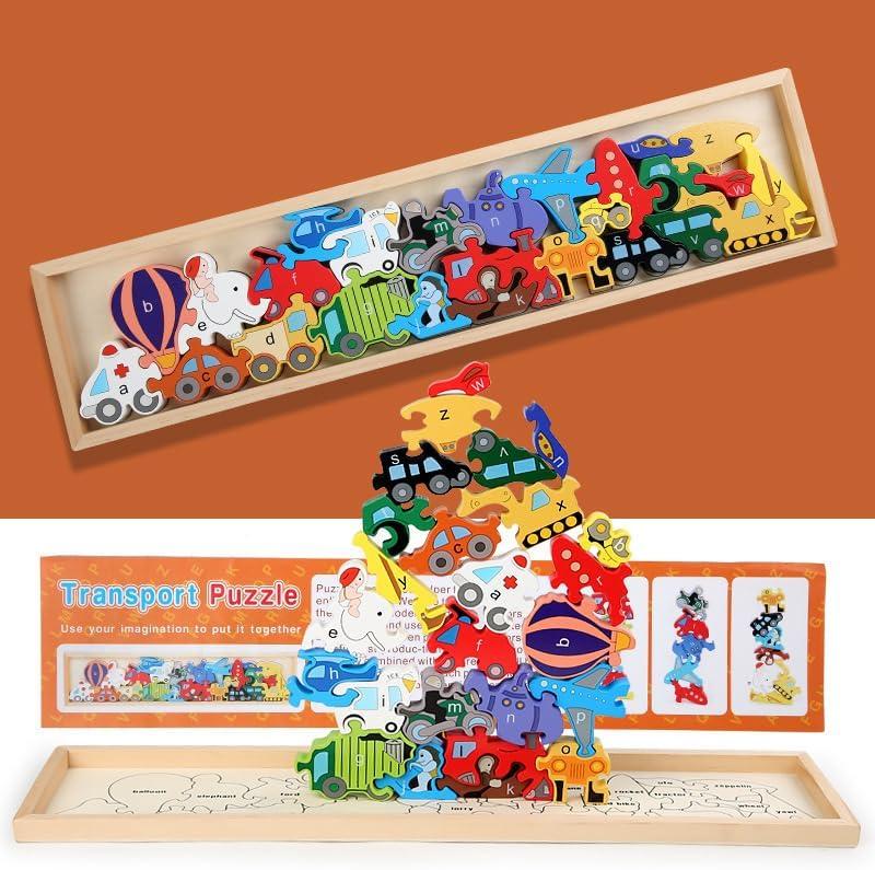 Hot Shot Tools Alphabet Puzzles for Toddlers 3: A to Z Puzzle & Playset, Make Learning Fun & Help Spark Your Child's Imagination Educational (for Kids 3 & Up) Stacking Block Attack Puzzle Game