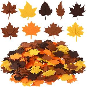 Frienda 150 Pcs Thanksgiving Felt Fall Maple Leaves Felt Fall Leaves Autumn Thanks Craft Kit DIY Bulletin Board Decorations for Thanksgiving Crafts Autumn Leaf Ornaments Home Classroom Project