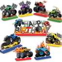 Blosssound 9 Pcs Wooden Monster Truck Birthday Table Decorations 3D Monster Truck Table Centerpieces for Happy Birthday Party Decorations Wood Car Themed Party Favor Gift Supplies