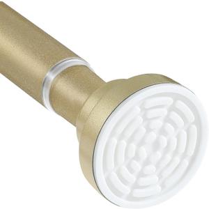 Fvonzn Gold Shower Curtain Rods for Windows 28 to 48 inch Adjustable Shower Rod Spring Tension Curtain Rods No Drilling Extra Long Gold Curtain Rod Non Slip Shower Rods for Bathroom Window Cafe