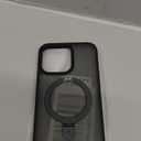 Designed for iPhone 15 Pro Max Case with Magnetic Ring Stand [Compatible with Mag-Safe] [Military Drop Protection] Shockproof Translucent Phone Cover 6.7" for Women Men,Black