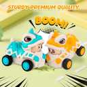 Push and Go Toy Cars for 1 2 3 Years Old Boys Toddlers Girls Kids Animal 360 Rotate Face Changing Baby Cars Toys Infant 6-12-18 Months Toys for First Birthday Gifts for One Two 1-3 Year Old