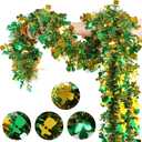 2 x LOAVER 33Ft St. Patrick's Day Tinsel Garland,Green Gold Shamrock Hat Metallic Twist Clover Hanging Garland for St. Patrick's Day Irish Party Tree Home Indoor Outdoor Decor