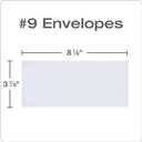 Columbian #9 Security Envelopes, 500 Pack, No Window Self Seal Envelopes for Business Mailings, 3-7/8" x 8-7/8", Durable 24 lb White Paper
