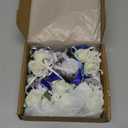 Blue White Prom Wrist Corsage, Set of 6, Corsages for Prom, Bridal Hand Flower Rose for Rustic Vintage Wedding, Bridesmaid Wrist Flower, Corsage for Ceremony Anniversary, Homecoming