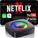 Wireless Carplay Adapter for iPhone Ai Box with Netflix/YouTube Supports TF/Card Dongle Plug and Play Easy Setup Carplay & Android Auto Video Entertainment for iOS 10+ and Cars After 2015 Car