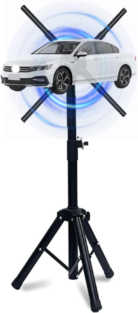 3D Holographic Fan Tripod Stand with Multi-Function Base, the Foldable Stand fits 15.5-39 Inch Holographic Fan for Trade Show & Advertising Display (Excluding Fan)