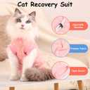 FEimaX Cat Surgery Recovery Suit Cat Onesie Shirt Kitten Clothes After Surgery Spay Surgical Cone of Shame Alternative Surgical Spay Suit for Female Cat, Post-Surgery or Skin Diseases Protection