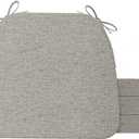 AAAAAcessories D-Shaped Chair Cushions, 2" Thick Dining Chair Pads with Ties and Removable, Machine-Washable Cover, 17" x 16", Set of 4, Khaki Gray, 4 Count
