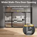 Cumbor 29.7 - 51.5" Extra Wide Baby Gate for Stairs, Pressure-Mounted Dog Gates for Doorways & Hallways, Auto-Close Walk-Through, No-Trip Design, Child Proof Safety, Dog/Pet Gate for Indoor Use, Black