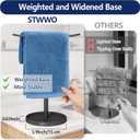 STWWO Hand Towel Holder, Stainless Steel Towel Holder Stand for Bathroom, Kitchen Countertop, T-Shaped Hand Towel Rack Stand, Black
