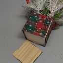 Small Christmas Tree Tabletop Artificial Mini Christmas Tree Decorations with Holiday Ornaments Red Berry Pine Cone Greenery for Home Indoor Fireplace Mantel Xmas Decor (Large-Square-Red)