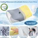 Cervical Neck Pillow - Ergonomic Contour Cooling Memory Foam Pillows for Neck and Shoulder Pain Relief, Orthopedic Bed Pillow for Side Back Stomach Sleeper with Washable Pillowcase
